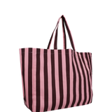 Kado Design - Strandtasche aus Baumwolle • Pink/Braun gestreift - Tasche - ROSA ECK Concept Store