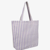 Kado Design - Strandtasche • Natur Streifen Lila - ROSA ECK