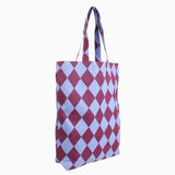 Kado Design - Tragetasche aus Baumwolle • Blau / Lila kariert - Tasche - ROSA ECK Concept Store