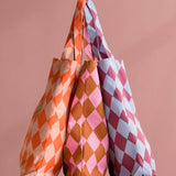 Kado Design - Tragetasche aus Baumwolle • Blau / Lila kariert - Tasche - ROSA ECK Concept Store