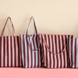 Kado Design - Tragetasche aus Baumwolle • Hellblau + Braun - ROSA ECK