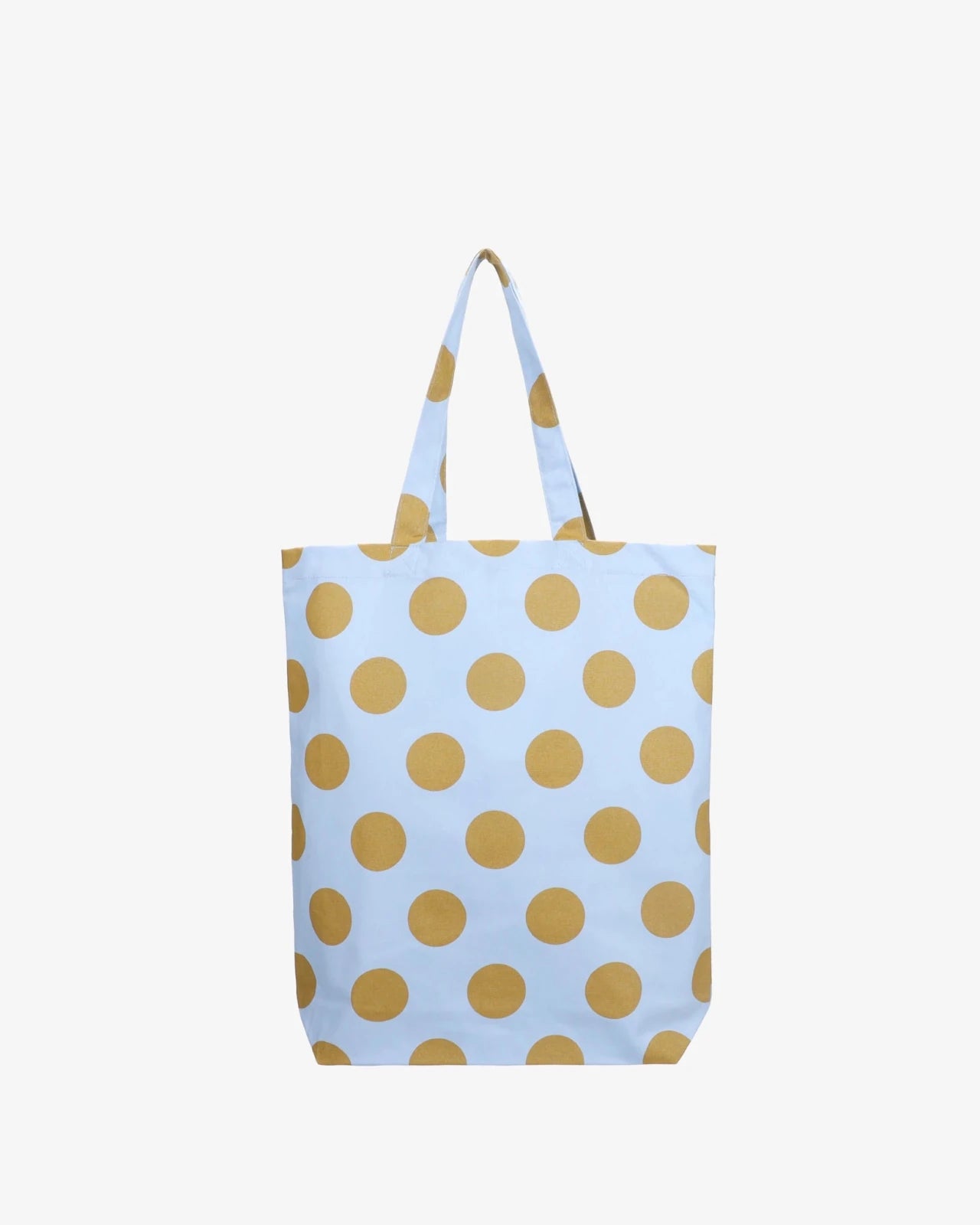 Kado Design - Tragetasche aus Baumwolle • Hellblau/Curry gepunktet - ROSA ECK