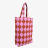 Kado Design - Tragetasche aus Baumwolle • Lila/Braun Rauten - ROSA ECK