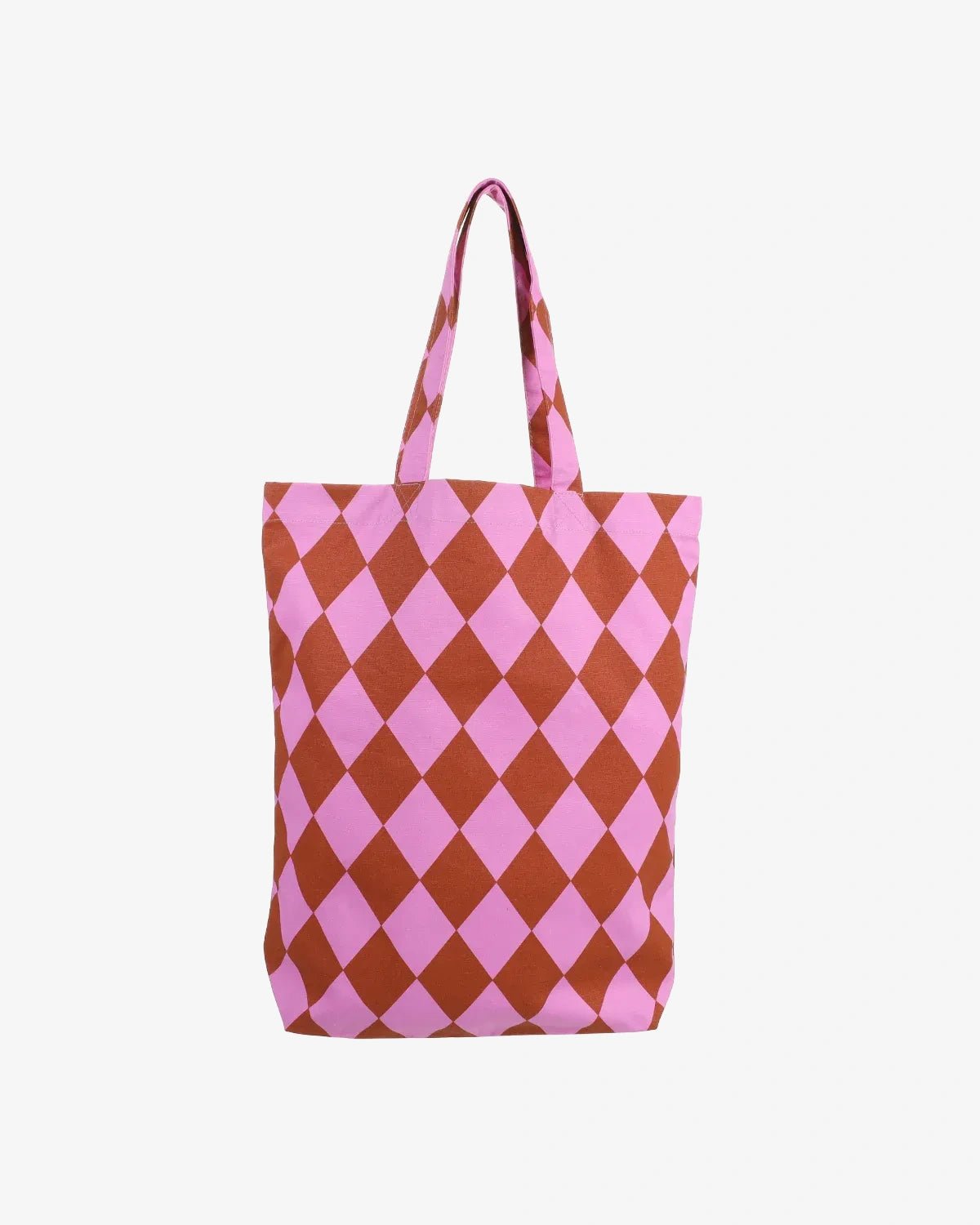 Kado Design - Tragetasche aus Baumwolle • Lila/Braun Rauten - ROSA ECK