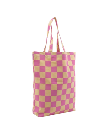 Kado Design - Tragetasche aus Baumwolle • Vanille/Rosa kariert - Tasche - ROSA ECK Concept Store