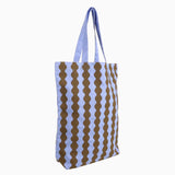 Kado Design - Tragetasche aus Baumwolle • Wavy Hellblau + Olivgrün - Tasche - ROSA ECK