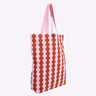 Kado Design - Tragetasche aus Baumwolle • Wavy Pink + Braun - Tasche - ROSA ECK