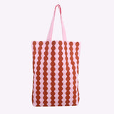 Kado Design - Tragetasche aus Baumwolle • Wavy Pink + Braun - Tasche - ROSA ECK