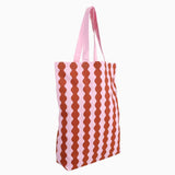 Kado Design - Tragetasche aus Baumwolle • Wavy Pink + Braun - Tasche - ROSA ECK