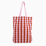 Kado Design - Tragetasche aus Baumwolle • Wavy Pink + Braun - Tasche - ROSA ECK