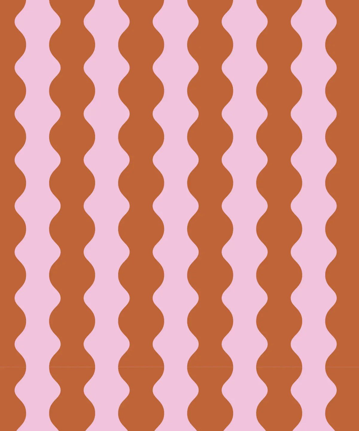 Kado Design - Tragetasche aus Baumwolle • Wavy Pink + Braun - Tasche - ROSA ECK