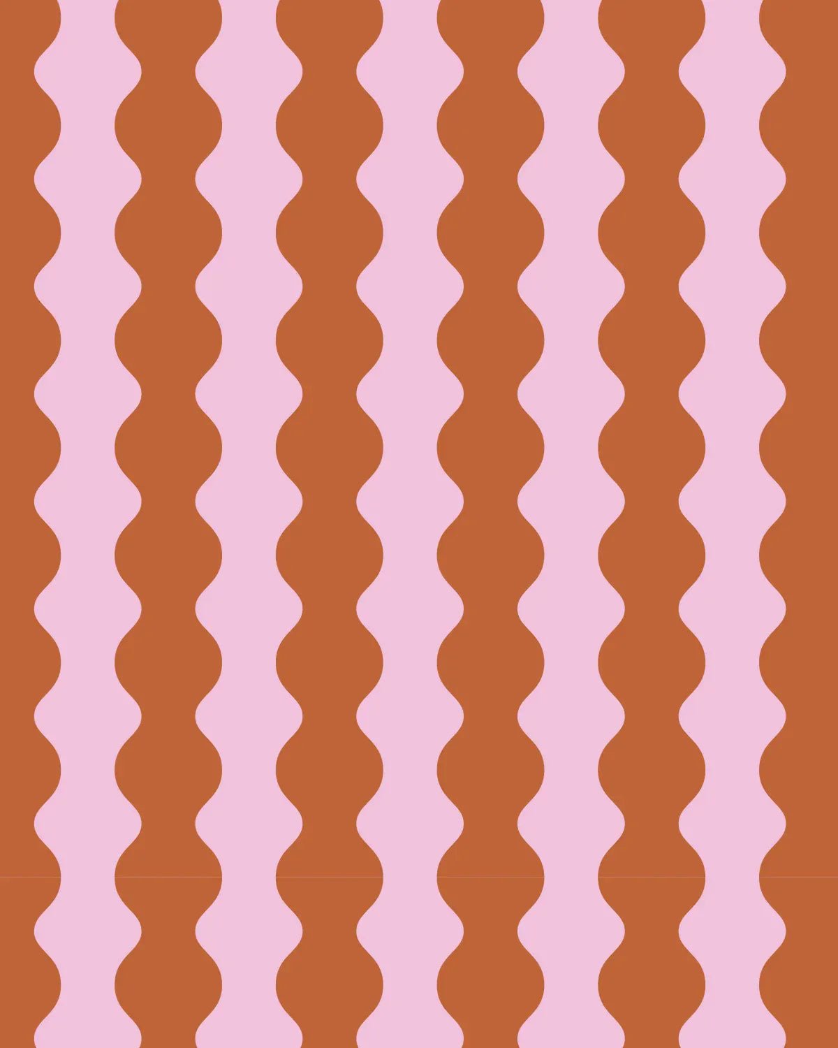 Kado Design - Tragetasche aus Baumwolle • Wavy Pink + Braun - Tasche - ROSA ECK