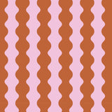 Kado Design - Tragetasche aus Baumwolle • Wavy Pink + Braun - Tasche - ROSA ECK