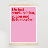 KinderStärken - DU BIST LIEBENSWERT Poster (30 x 40 cm) • Pink - ROSA ECK