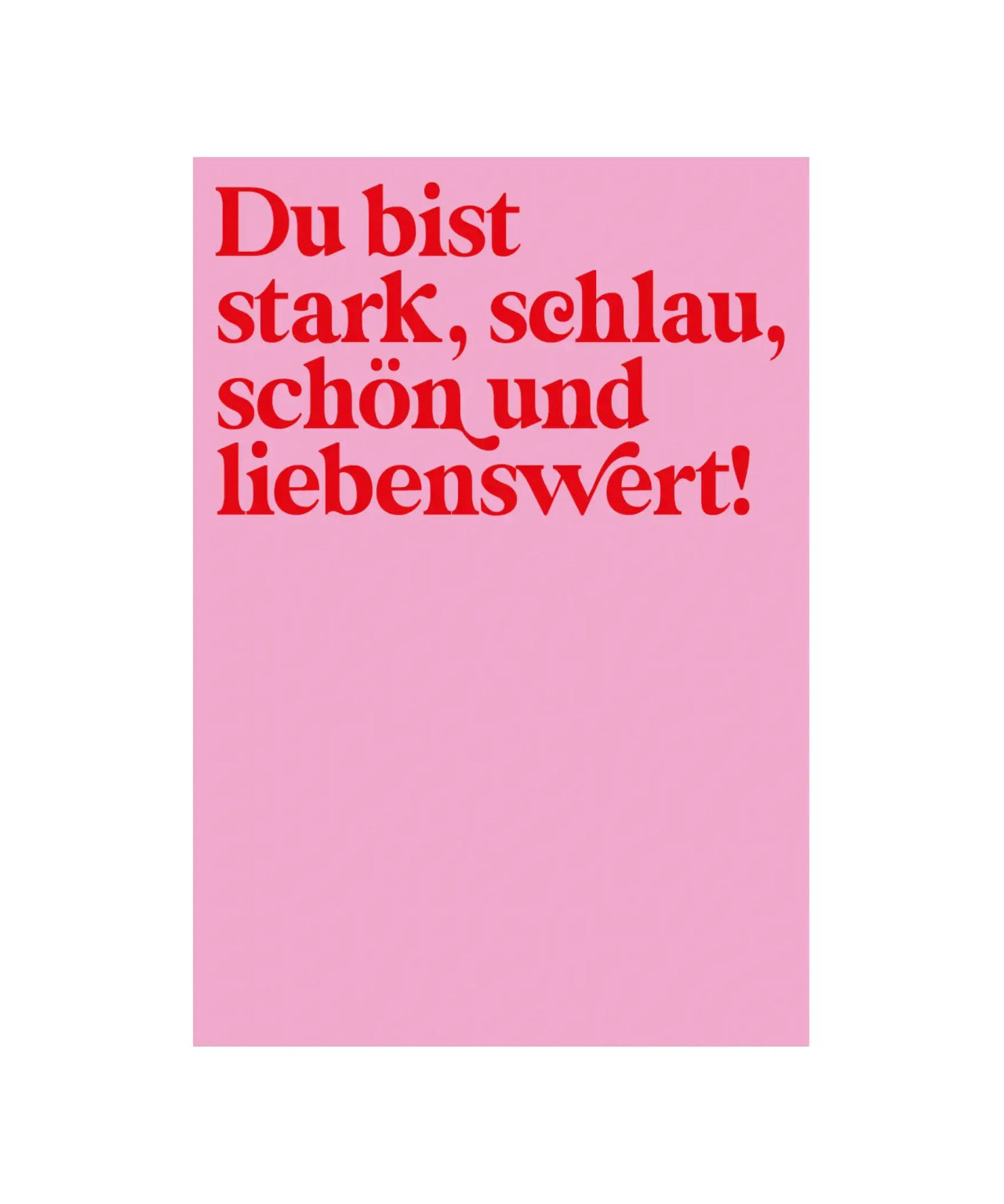 KinderStärken - DU BIST LIEBENSWERT Poster (30 x 40 cm) • Pink - ROSA ECK