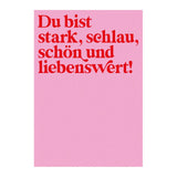 KinderStärken - DU BIST LIEBENSWERT Poster (30 x 40 cm) • Pink - ROSA ECK