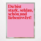 KinderStärken - DU BIST LIEBENSWERT Poster (30 x 40 cm) • Pink - ROSA ECK