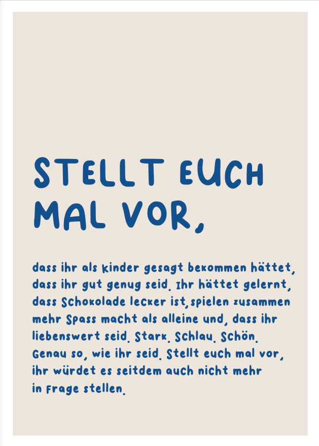 KinderStärken STELL DIR VOR Poster (30 x 40 cm)