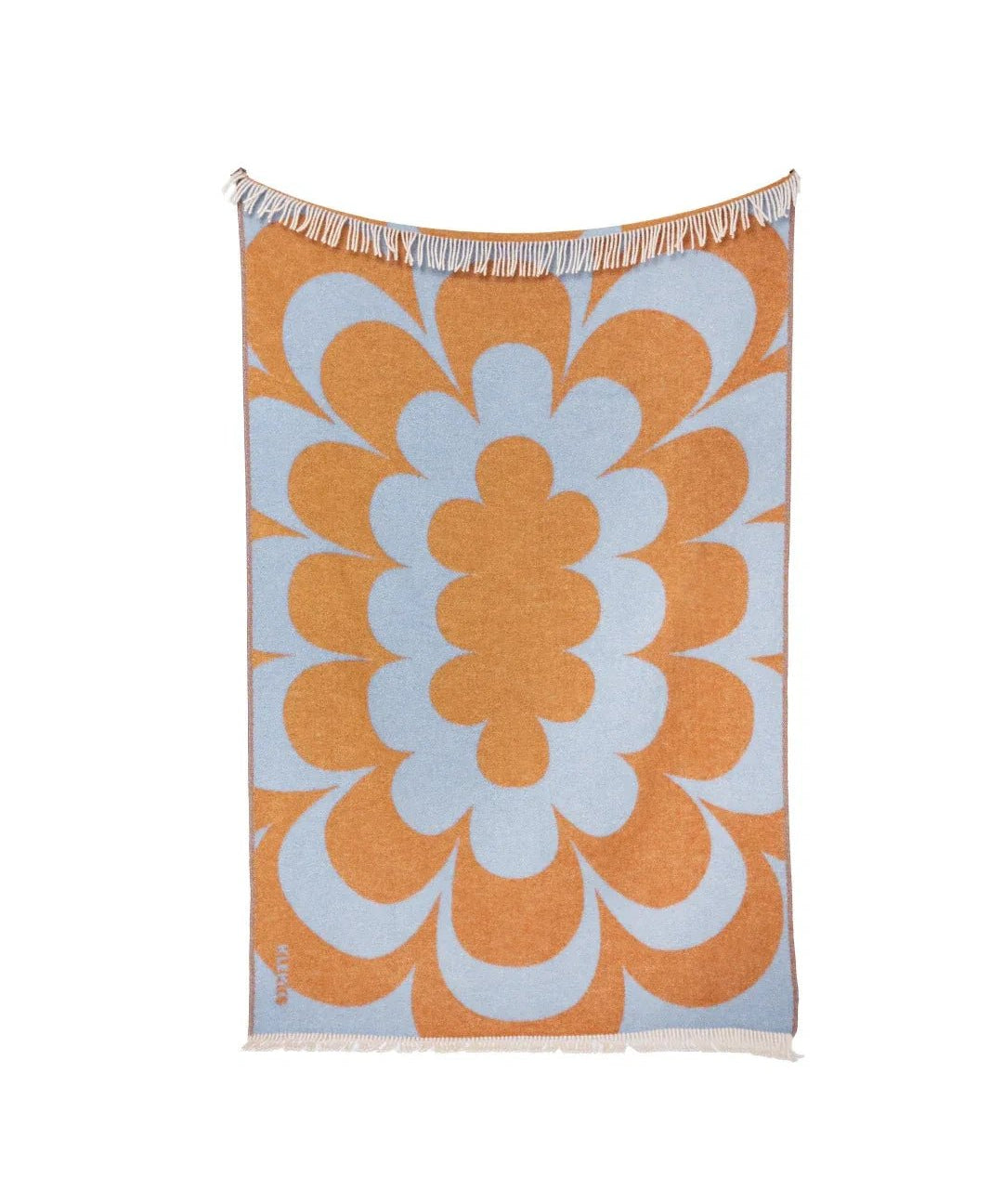 KLEKKS - KLEKKS NO. 30 Wolldecke in Hellblau/Orange - Sofadecke - ROSA ECK