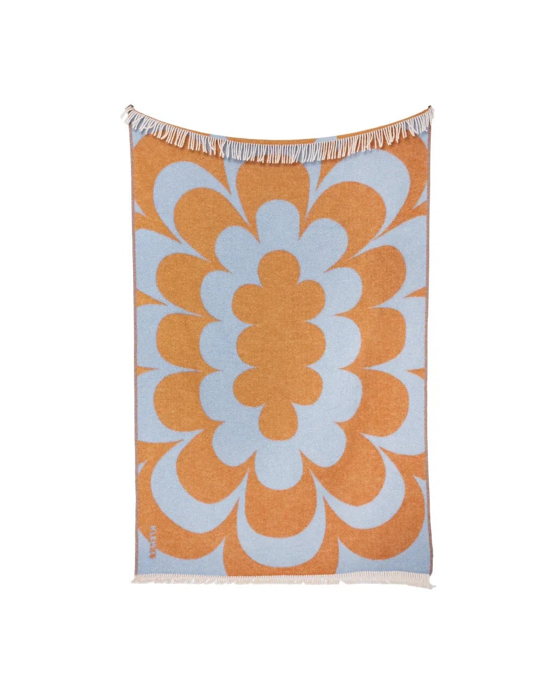 KLEKKS - KLEKKS NO. 30 Wolldecke in Hellblau/Orange - Sofadecke - ROSA ECK