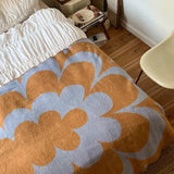 KLEKKS - KLEKKS NO. 30 Wolldecke in Hellblau/Orange - Sofadecke - ROSA ECK