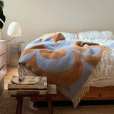 KLEKKS - KLEKKS NO. 30 Wolldecke in Hellblau/Orange - Sofadecke - ROSA ECK