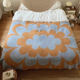 KLEKKS - KLEKKS NO. 30 Wolldecke in Hellblau/Orange - Sofadecke - ROSA ECK