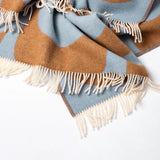 KLEKKS - KLEKKS NO. 30 Wolldecke in Hellblau/Orange - Sofadecke - ROSA ECK