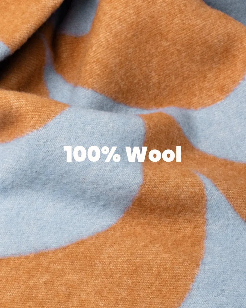 KLEKKS - KLEKKS NO. 30 Wolldecke in Hellblau/Orange - Sofadecke - ROSA ECK