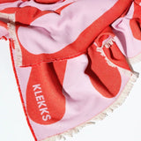 KLEKKS - KLEKKS NO. 5 Baumwolldecke in Rot/Rosa - Sofadecke - ROSA ECK