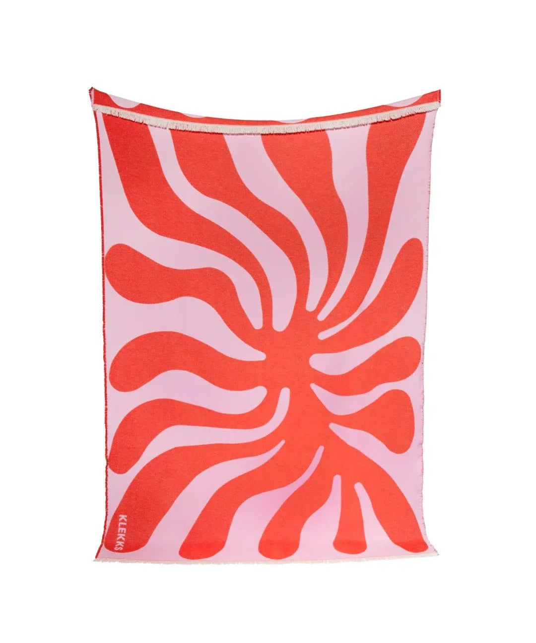 KLEKKS - KLEKKS NO. 5 Baumwolldecke in Rot/Rosa - Sofadecke - ROSA ECK