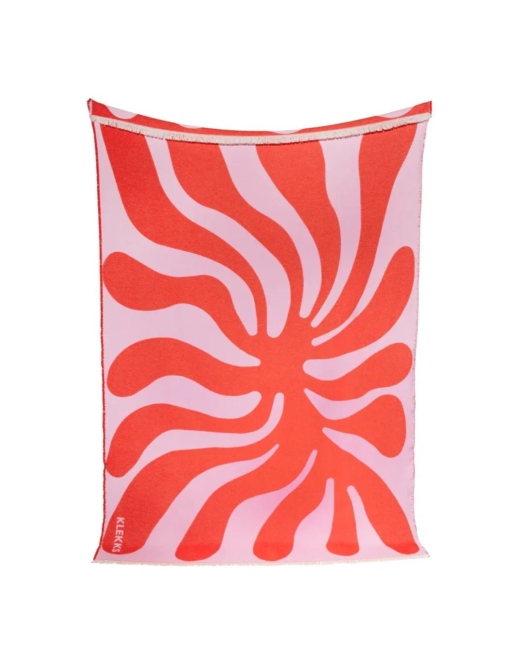 KLEKKS - KLEKKS NO. 5 Baumwolldecke in Rot/Rosa - Sofadecke - ROSA ECK