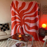 KLEKKS - KLEKKS NO. 5 Baumwolldecke in Rot/Rosa - Sofadecke - ROSA ECK