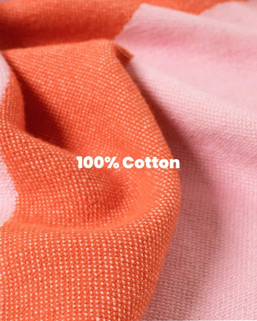 KLEKKS - KLEKKS NO. 5 Baumwolldecke in Rot/Rosa - Sofadecke - ROSA ECK