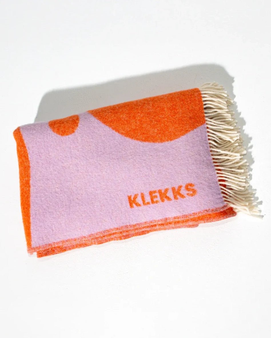 KLEKKS - KLEKKS NO. 8 Wolldecke in Orange - Sofadecke - ROSA ECK - 