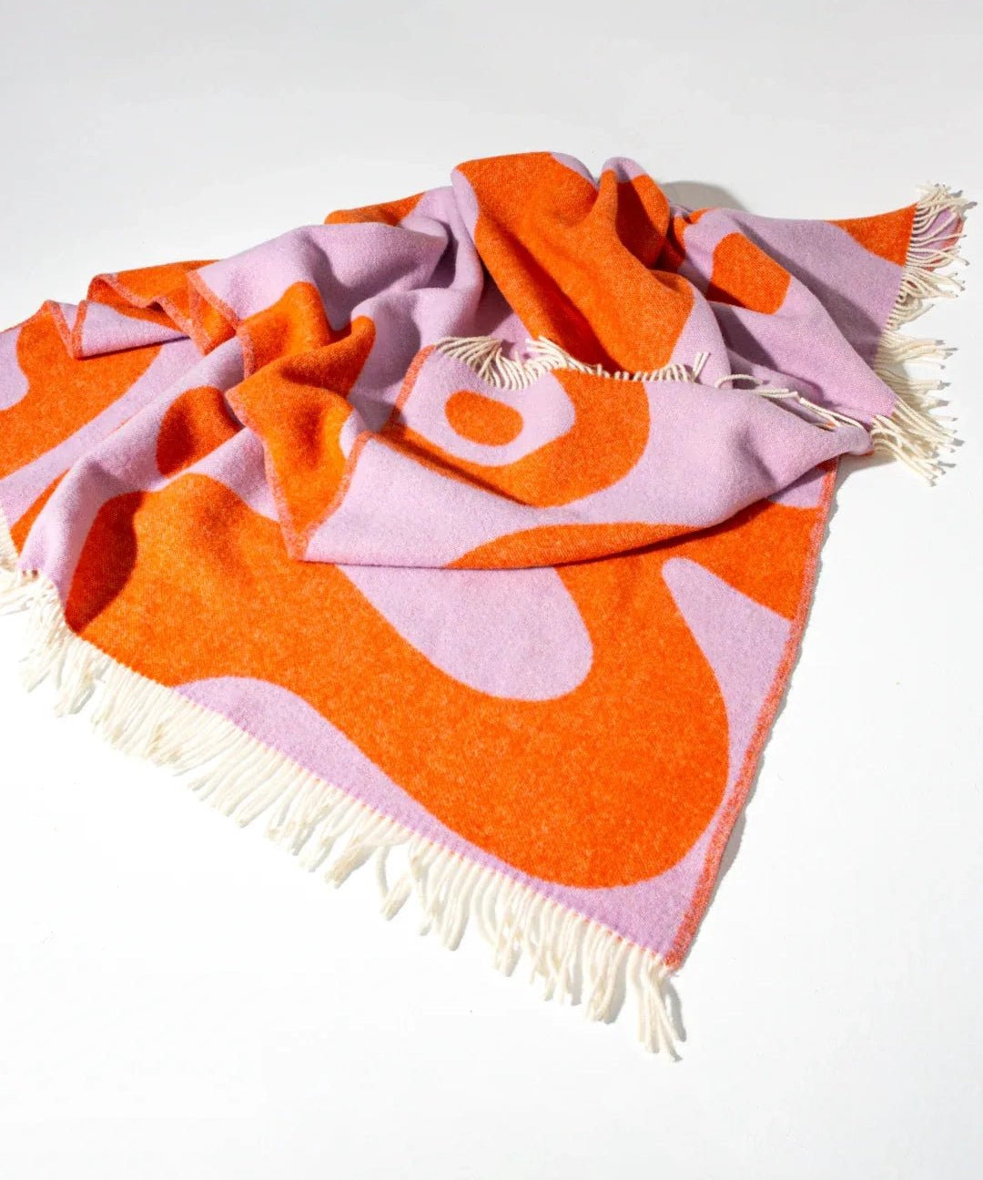 KLEKKS - KLEKKS NO. 8 Wolldecke in Orange - Sofadecke - ROSA ECK - 