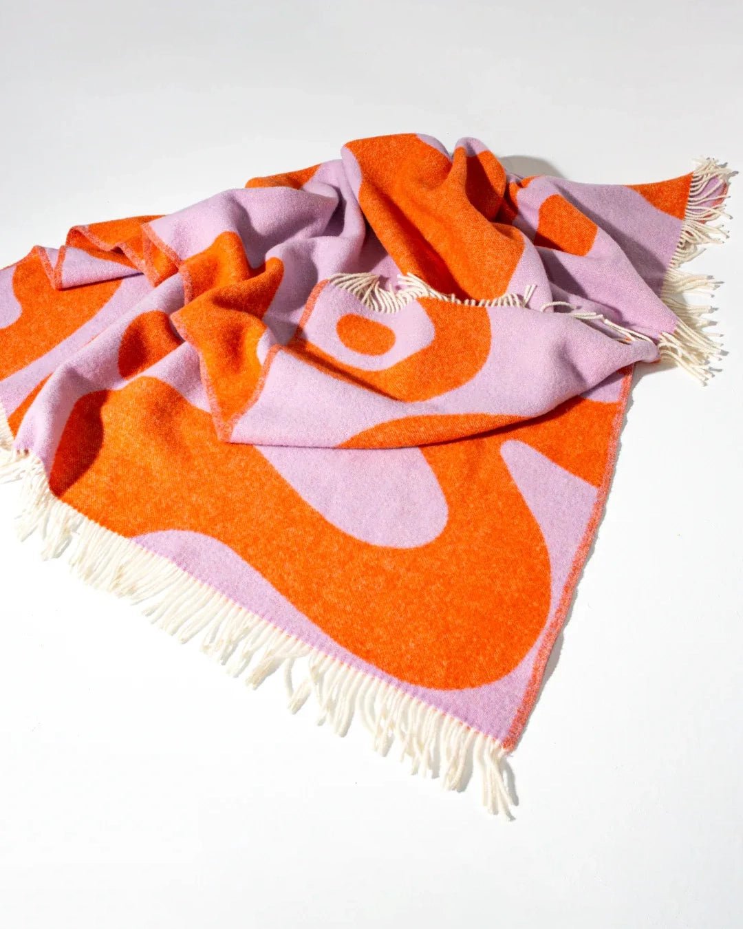 KLEKKS - KLEKKS NO. 8 Wolldecke in Orange - Sofadecke - ROSA ECK - 