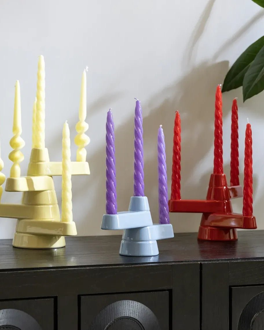 &Klevering - BRUTE Großer Kerzenhalter • Rot - Kerzenständer - ROSA ECK