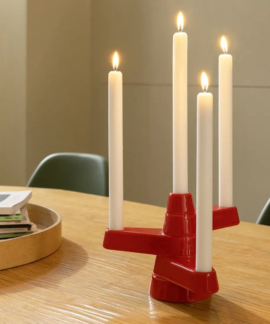 &Klevering - BRUTE Großer Kerzenhalter • Rot - Kerzenständer - ROSA ECK
