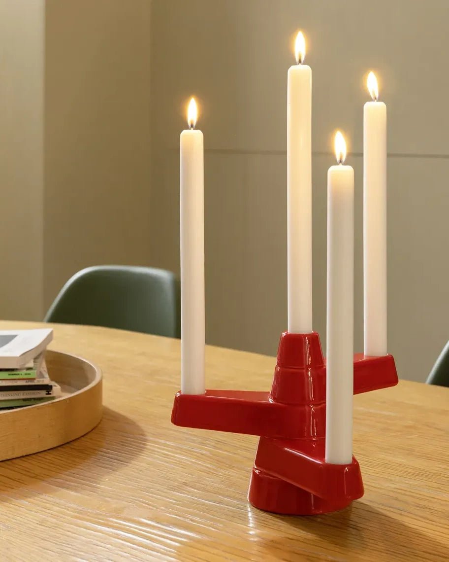 &Klevering - BRUTE Großer Kerzenhalter • Rot - Kerzenständer - ROSA ECK