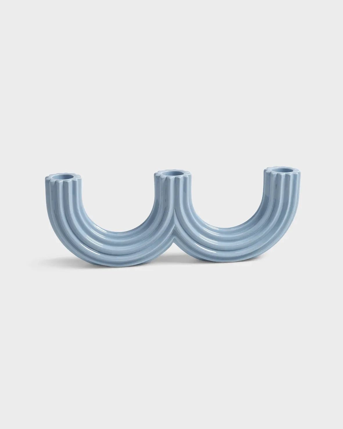 &Klevering - CHURROS Kerzenhalter | Hellblau - Kerzenständer - ROSA ECK - Candle holder churros light blue