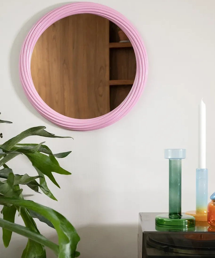 &Klevering - CHURROS Wandspiegel | Pink - Wandspiegel - ROSA ECK - Mirror churros pink