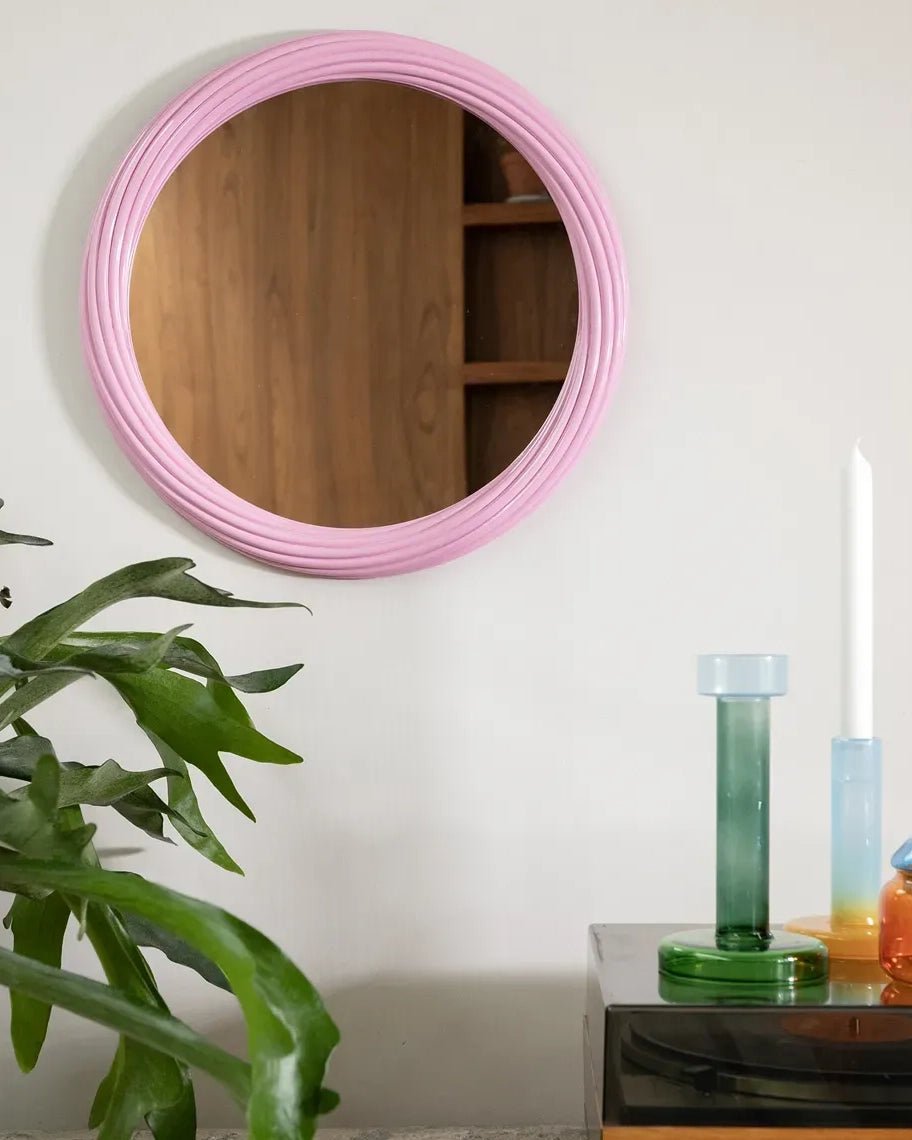 &Klevering - CHURROS Wandspiegel | Pink - Wandspiegel - ROSA ECK - Mirror churros pink