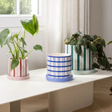 &Klevering - CLASH Blumentopf • Streifen - ROSA ECK