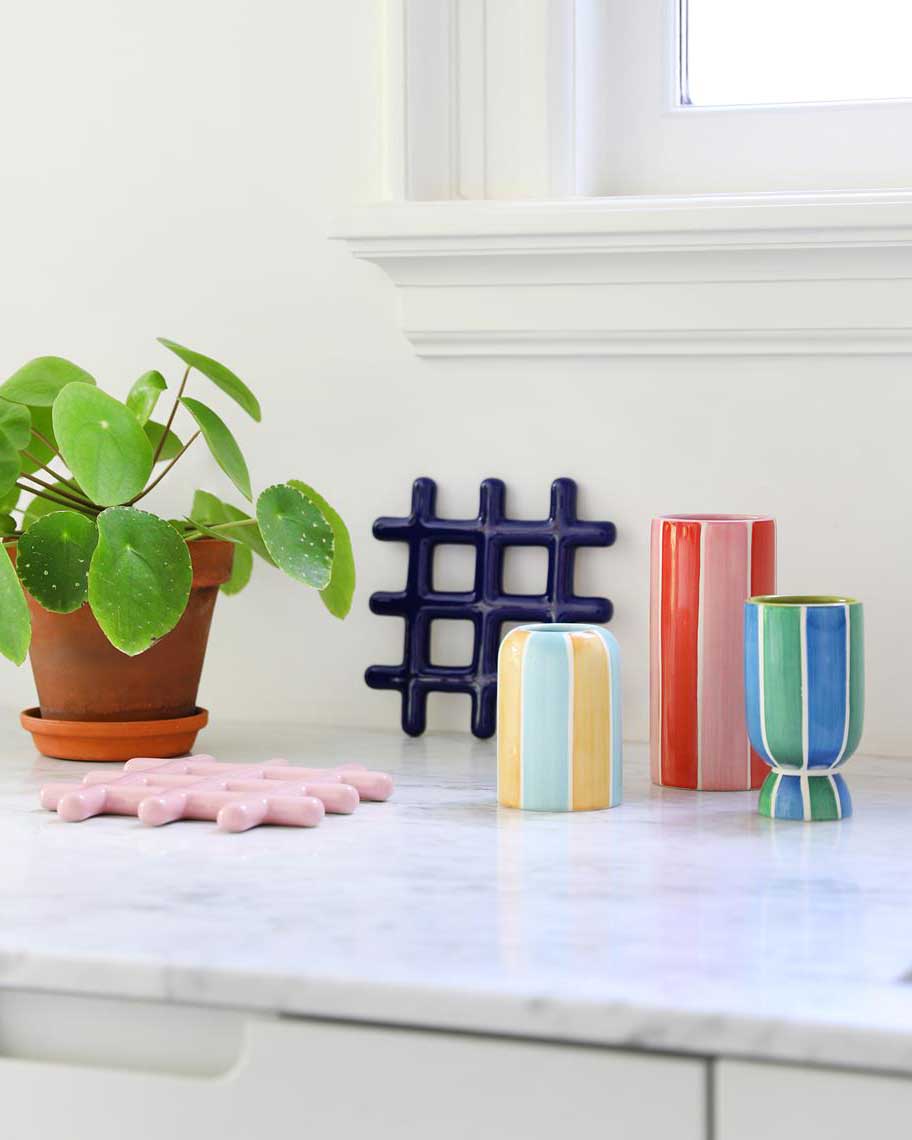 &Klevering - Grid Untersetzer | Blau - Topfuntersetzer - ROSA ECK - Trivet grid blue