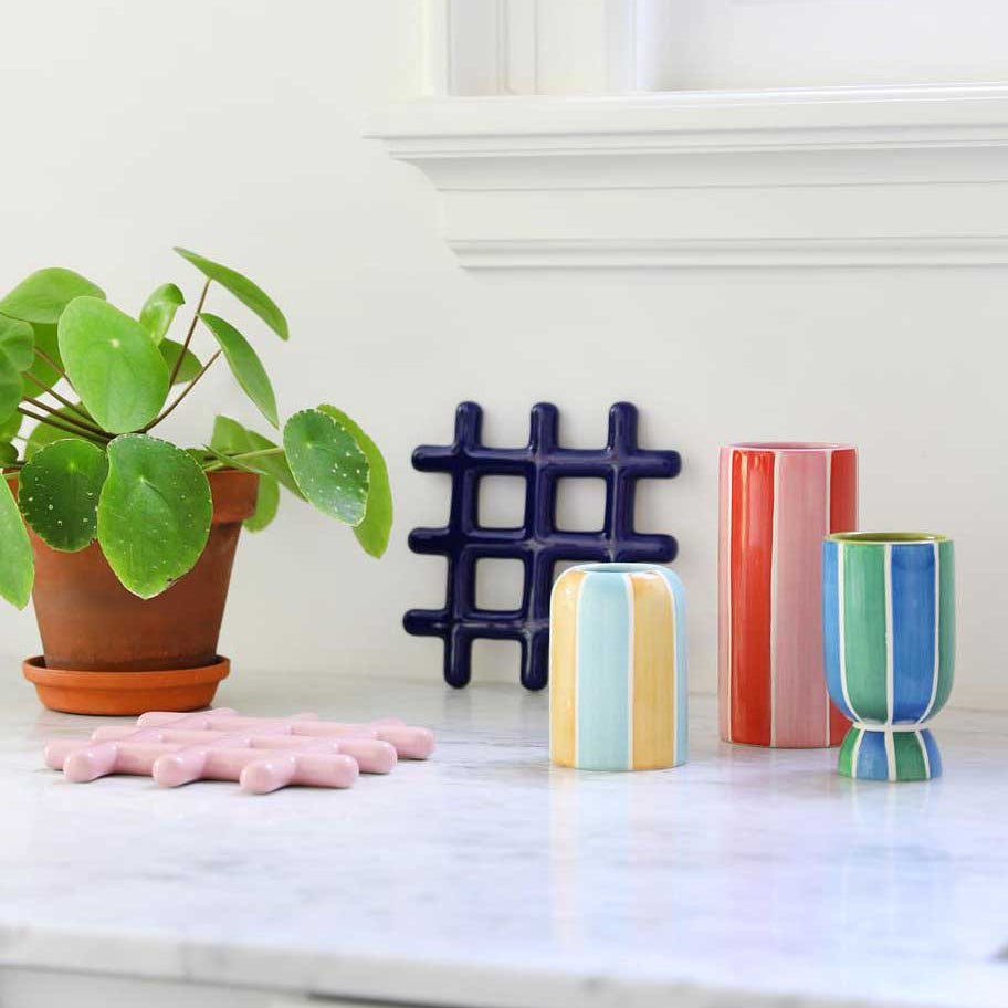 &Klevering - Grid Untersetzer | Blau - Topfuntersetzer - ROSA ECK - Trivet grid blue