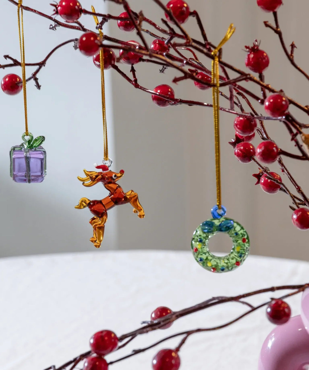 &Klevering - MERRY NO. 1 Weihnachtskugeln (3er - Set) - Weihnachtskugel - ROSA ECK