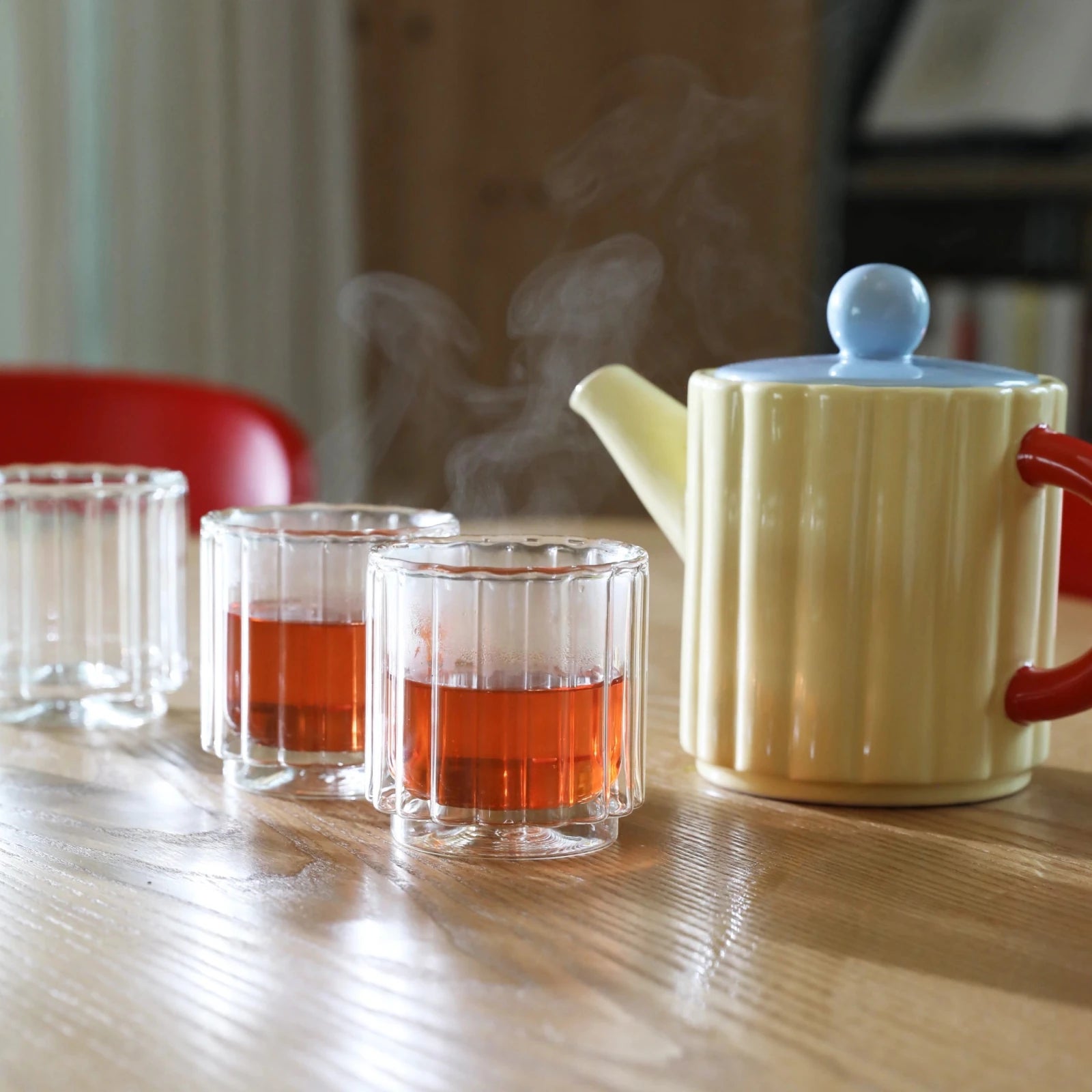 &Klevering - TUBE Trinkglas doppelwandig (2er-Set) • clear - ROSA ECK