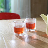 &Klevering - TUBE Trinkglas doppelwandig (2er-Set) • clear - ROSA ECK
