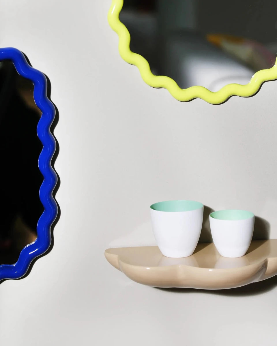 &Klevering - ZIGZAG Wandspiegel • Blau - ROSA ECK